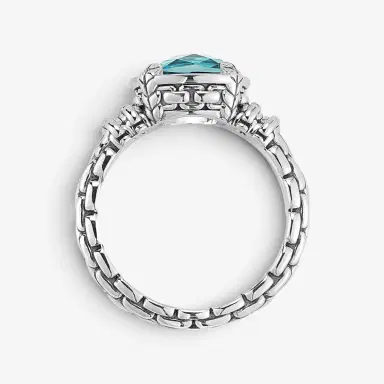 JAI JAI Sterling Silver Diamond London Blue Topaz Statement Ring JJH6007R-LTDI - by The Solist | Thumbnail 3
