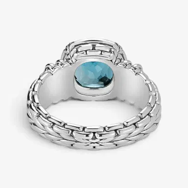JAI JAI Sterling Silver Diamond London Blue Topaz Statement Ring JJH6007R-LTDI - by The Solist | Thumbnail 4