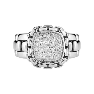 JAI JAI Sterling Silver Pave Diamond Cushion Statement Ring JJH6005R-DI - by The Solist | Thumbnail 1