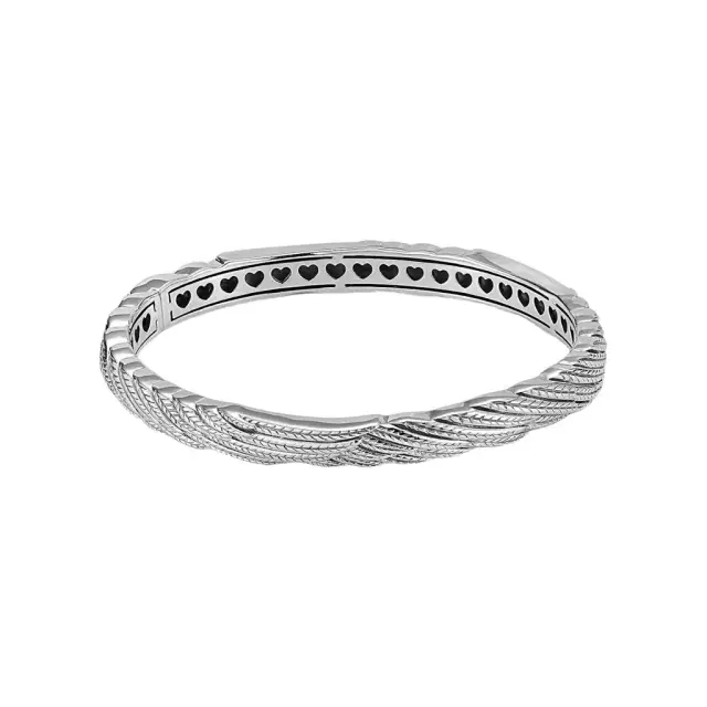 JAI JAI Wings of Love Sterling Silver Hinged Bangle Bracelet JJH1027B - M by The Solist