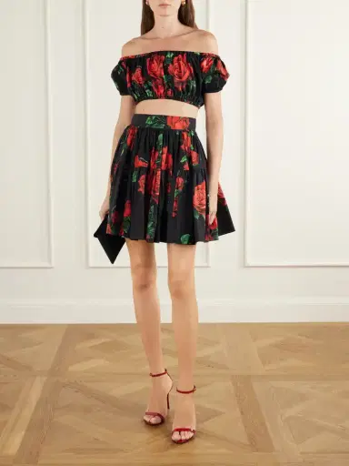 Dolce & Gabbana Floral-print Cotton-poplin Mini Skirt | Thumbnail 2 Dolce & Gabbana Floral-print Cotton-poplin Mini Skirt | Thumbnail 2