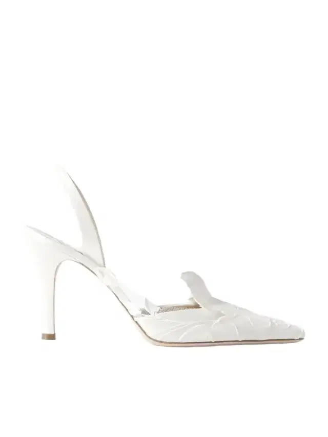 Danielle Frankel Coco Satin And Painted Tulle Slingback Pumps