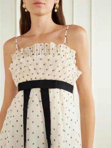 Zimmermann Pleated Bow-detailed Polka-dot Chiffon Top | Thumbnail 4 Zimmermann Pleated Bow-detailed Polka-dot Chiffon Top | Thumbnail 4