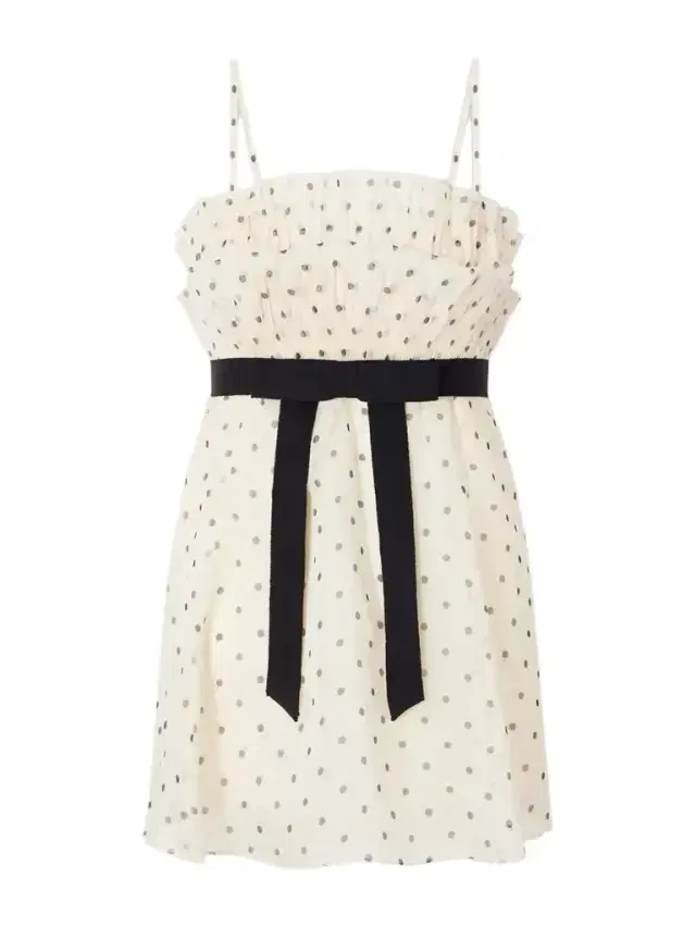 Zimmermann Pleated Bow-detailed Polka-dot Chiffon Top