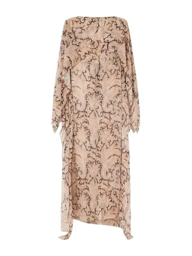 Valiant Cape-effect Printed Chiffon Maxi Dress