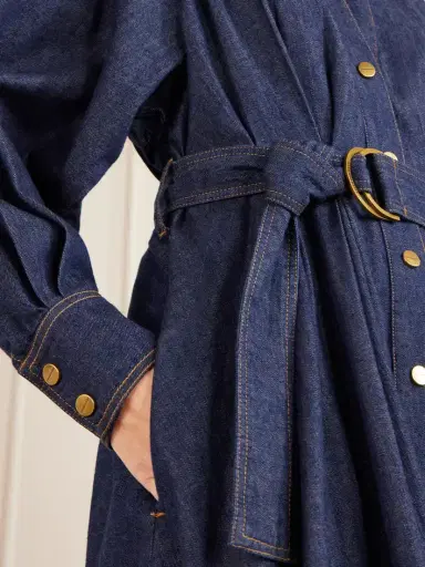 Zimmermann Belted Denim Midi Shirt Dress | Thumbnail 4