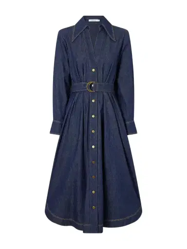 Zimmermann Belted Denim Midi Shirt Dress | Thumbnail 1