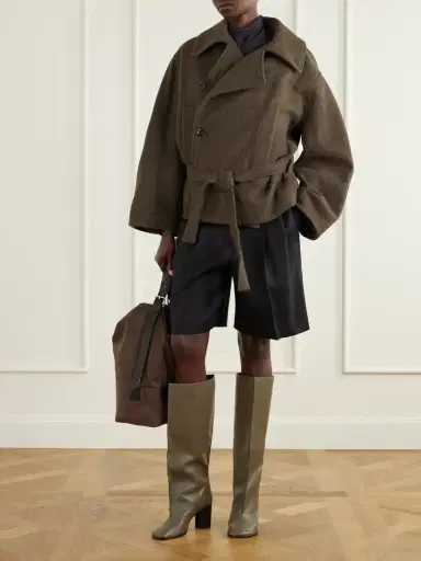 Lemaire Crease Leather Knee Boots | Thumbnail 4