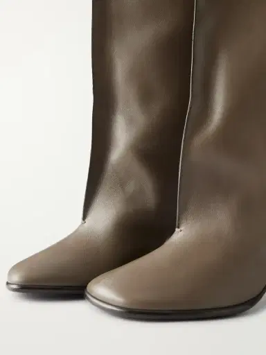 Lemaire Crease Leather Knee Boots | Thumbnail 5