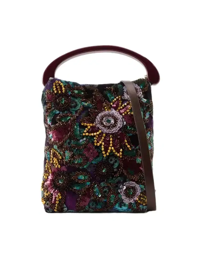 Dries Van Noten Bead-embellished Printed Leather-trimmed Velvet Tote