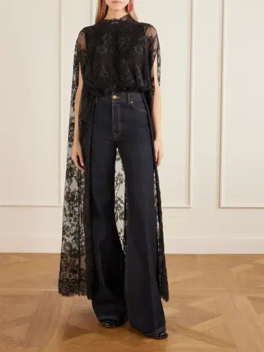 Zimmermann Valiant Cropped Cape-effect Lace Blouse | Thumbnail 2