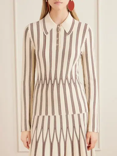 Zimmermann Valiant Striped Knitted Polo Sweater | Thumbnail 3