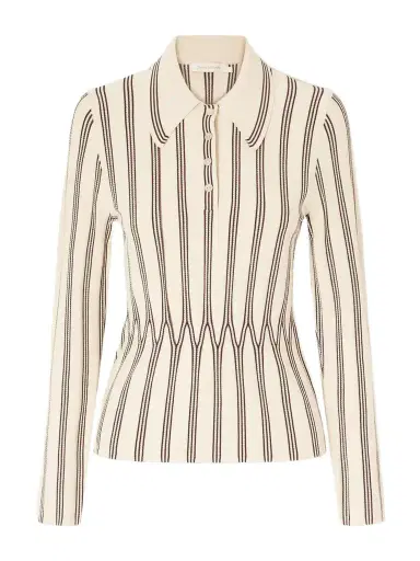 Zimmermann Valiant Striped Knitted Polo Sweater | Thumbnail 1