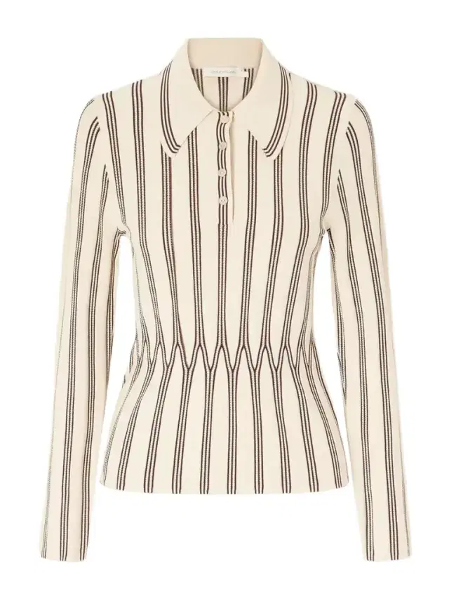Valiant Striped Knitted Polo Sweater