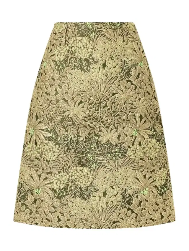 Dries Van Noten Floral Cloqué Midi Skirt