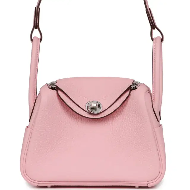 HERMÈS Hermes Mini Lindy II Rose Sakura Verso Clemence Palladium Hardware