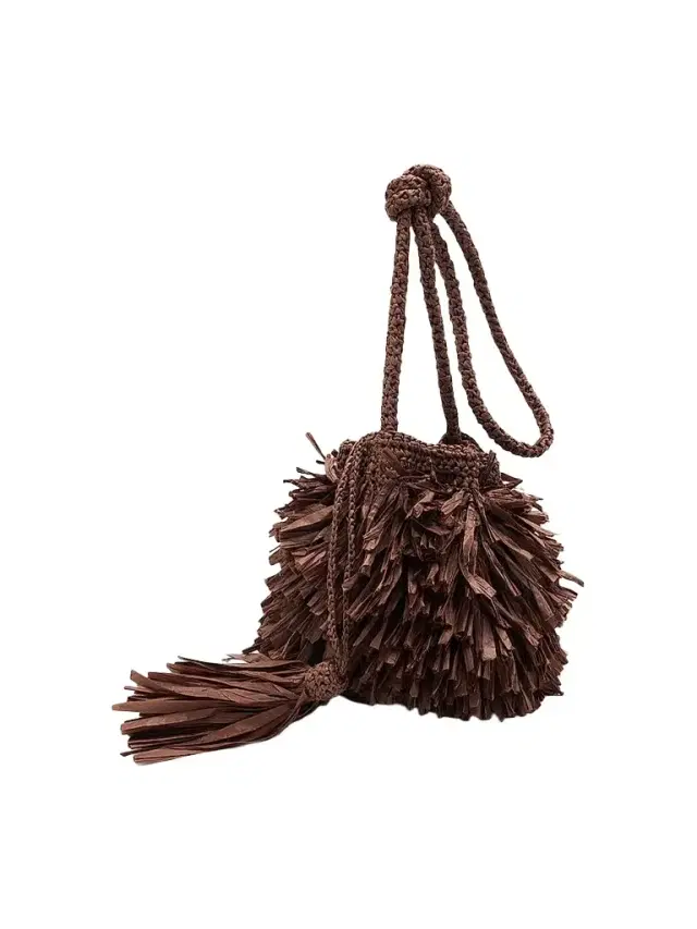 A.L.C. Women's Sasha Fringed Paper Yarn Crossbody Bag - Chocolate