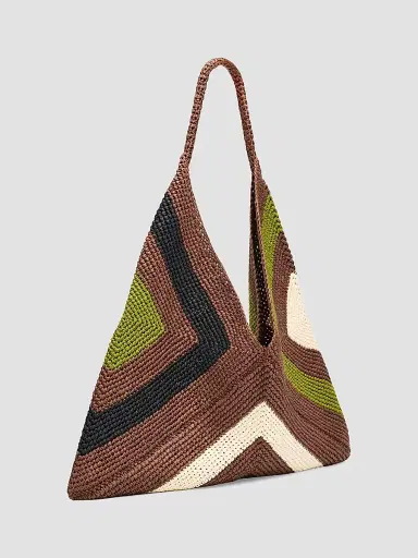 A.L.C. Women's Sid Woven Paper Yarn Shoulder Bag - Chocolate Meadow | Thumbnail 3