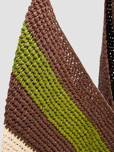 A.L.C. Women's Sid Woven Paper Yarn Shoulder Bag - Chocolate Meadow | Thumbnail 5