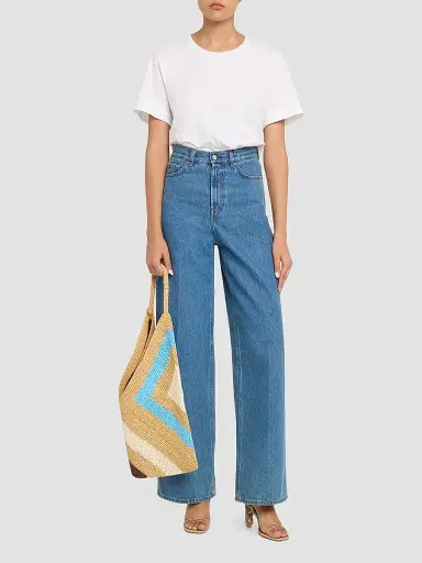 A.L.C. Women's Sid Woven Paper Yarn Shoulder Bag - Desert Sky | Thumbnail 6