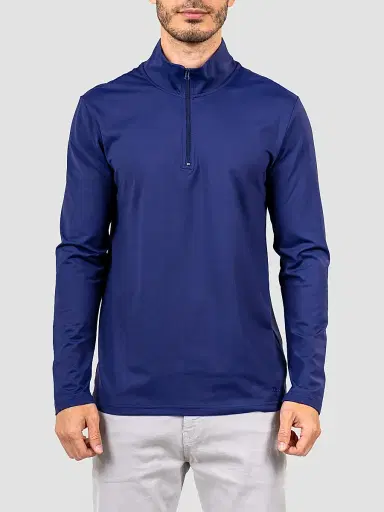 Maceoo Men's Mare Quarter-Zip Sweater - Blue | Thumbnail 2