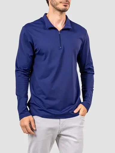 Maceoo Men's Mare Quarter-Zip Sweater - Blue | Thumbnail 5