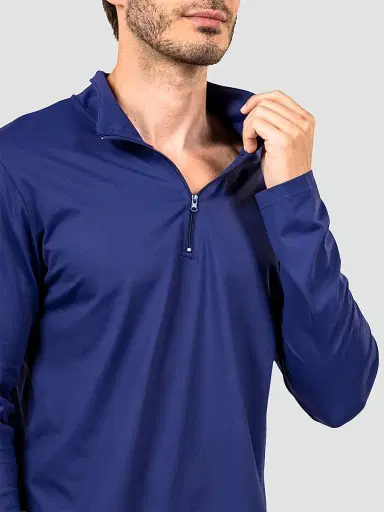 Maceoo Men's Mare Quarter-Zip Sweater - Blue | Thumbnail 8