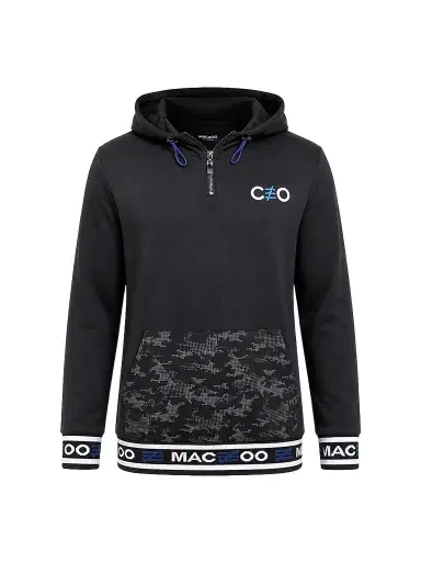 Maceoo Men's Cotton Hoodie - Black | Thumbnail 1