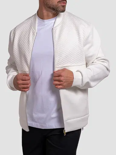Maceoo Men's Resistance Bomber Jacket - White - Size XXXXL | Thumbnail 4 Maceoo Men's Resistance Bomber Jacket - White - Size XXXXL | Thumbnail 4