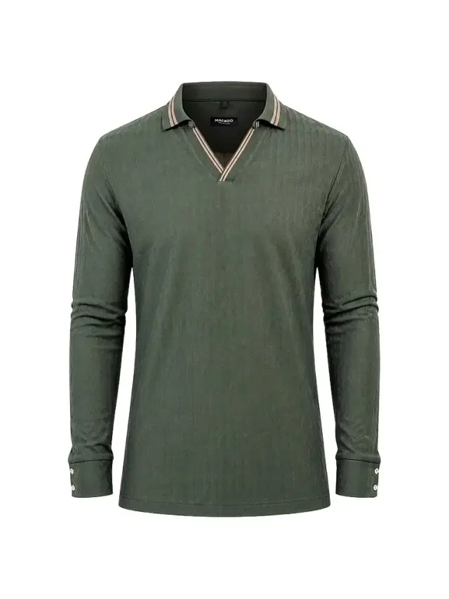 Maceoo Men's Knit Polo Shirt - Green