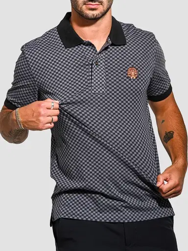 Maceoo Men's Mozart Square Tip Polo Shirt - Black | Thumbnail 3 Maceoo Men's Mozart Square Tip Polo Shirt - Black | Thumbnail 3