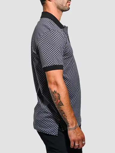 Maceoo Men's Mozart Square Tip Polo Shirt - Black | Thumbnail 4 Maceoo Men's Mozart Square Tip Polo Shirt - Black | Thumbnail 4