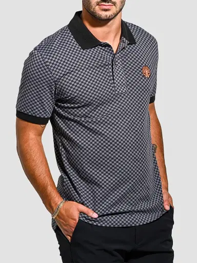 Maceoo Men's Mozart Square Tip Polo Shirt - Black | Thumbnail 5 Maceoo Men's Mozart Square Tip Polo Shirt - Black | Thumbnail 5