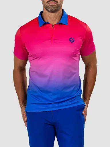 Maceoo Men's Knit Ascension Sunset Polo Shirt | Thumbnail 3 Maceoo Men's Knit Ascension Sunset Polo Shirt | Thumbnail 3