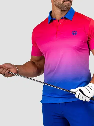 Maceoo Men's Knit Ascension Sunset Polo Shirt | Thumbnail 7 Maceoo Men's Knit Ascension Sunset Polo Shirt | Thumbnail 7
