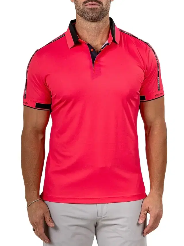 Maceoo Men's Knit Ascension Polo Shirt - Pink