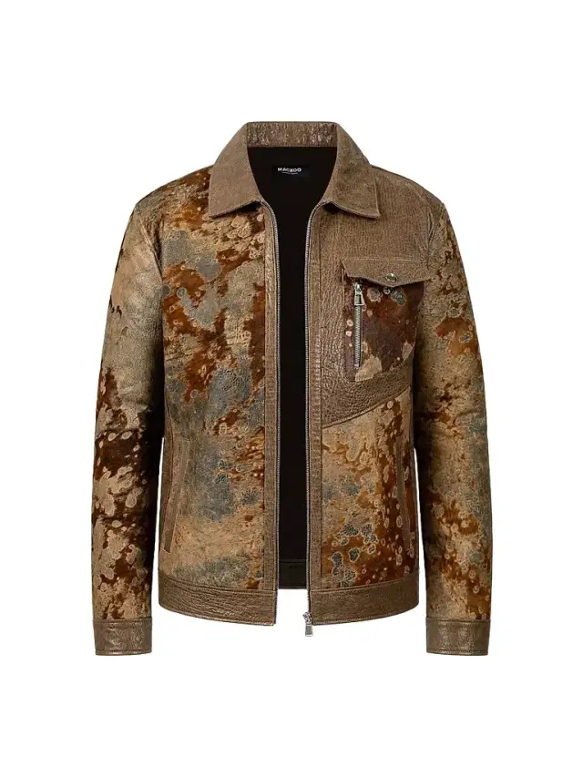 Maceoo Men's Marthyr Cowhide Jacket - Brown