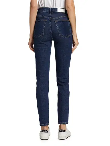 RE/DONE Women's High-Rise Skinny Jeans - Dark Rinse | Thumbnail 5
