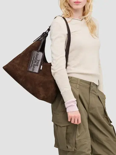 Marc Jacobs Women's Suede Belted Sack Bag - Dark Brown | Thumbnail 2