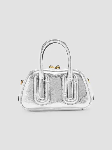 Marc Jacobs Women's The Micro Bauletto Babe Top Handle Bag - Silver | Thumbnail 3