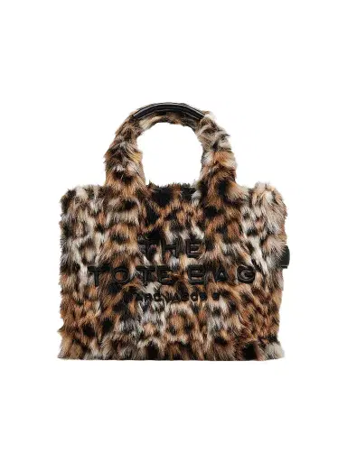 Marc Jacobs Women's The Small Tote Leopard Faux Fur Bag - Brown | Thumbnail 1
