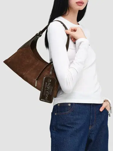 Marc Jacobs Women's  Belted Sack Suede Shoulder Bag - Dark Brown | Thumbnail 2
