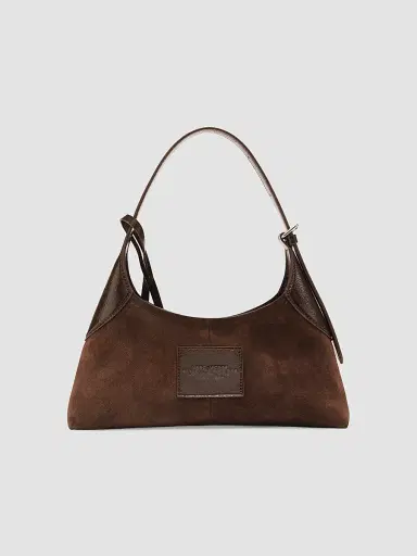 Marc Jacobs Women's  Belted Sack Suede Shoulder Bag - Dark Brown | Thumbnail 3