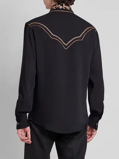 AMIRI Men's Western Embroidered Shirt - Black | Thumbnail 3
