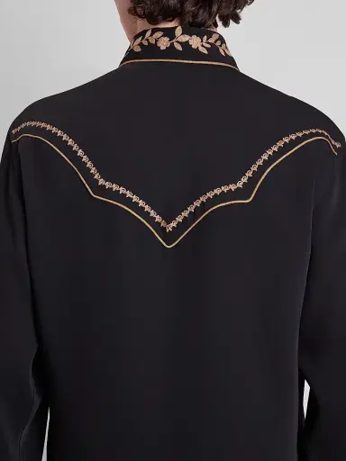 AMIRI Men's Western Embroidered Shirt - Black | Thumbnail 5