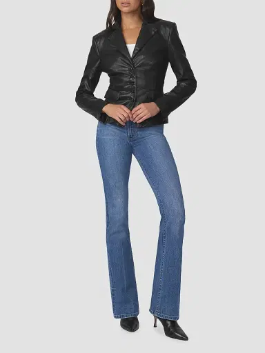 Joe's Jeans Women's The Fitted Faux Leather Blazer | Thumbnail 2 Joe's Jeans Women's The Fitted Faux Leather Blazer | Thumbnail 2