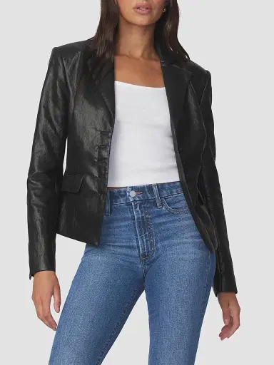 Joe's Jeans Women's The Fitted Faux Leather Blazer | Thumbnail 4 Joe's Jeans Women's The Fitted Faux Leather Blazer | Thumbnail 4