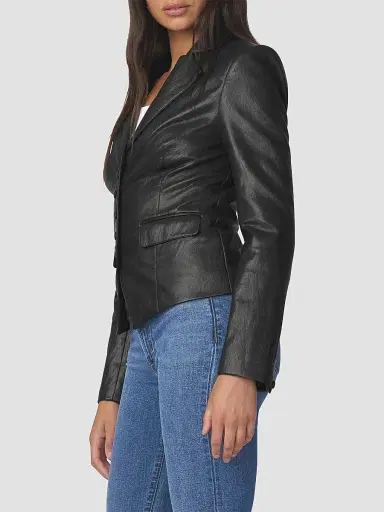 Joe's Jeans Women's The Fitted Faux Leather Blazer | Thumbnail 5 Joe's Jeans Women's The Fitted Faux Leather Blazer | Thumbnail 5