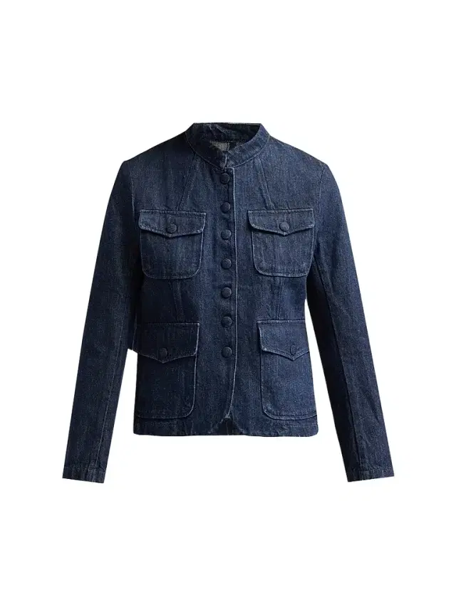 rag & bone Women's Mercer Denim Stand-Collar Blazer - Dark Rinse