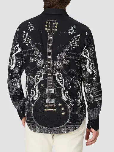 Robert Graham Men's The Osbourne Printed Cotton Shirt - Black | Thumbnail 4 Robert Graham Men's The Osbourne Printed Cotton Shirt - Black | Thumbnail 4